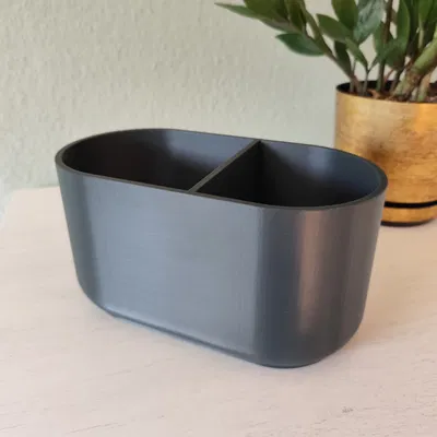 Ống cắm dụng cụ nhà bếp hiện đại với 2 ngăn chứa