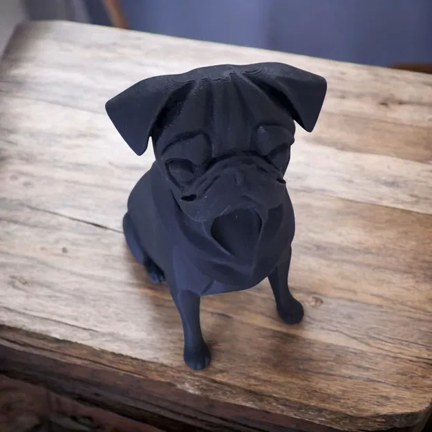 Tượng Chó Pug Tối Giản, Mô Hình Trang Trí Pug - Image 2
