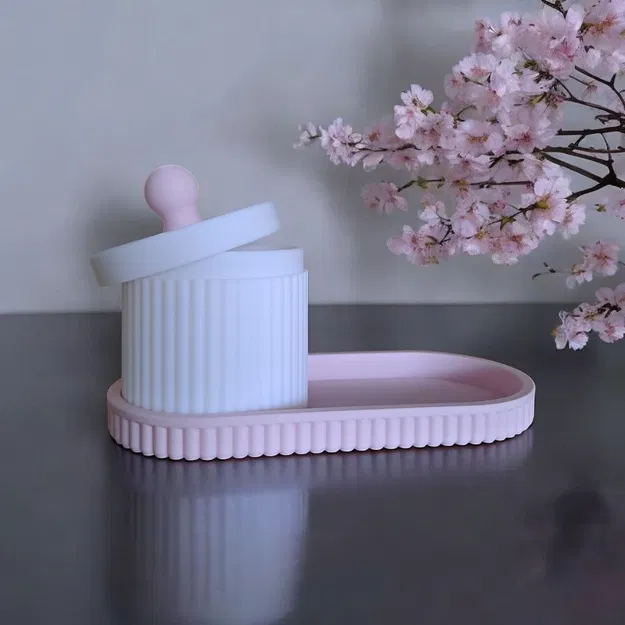 Bộ Khay và Lọ Đựng Đồ Trang Sức & Nhà Tắm Vân Sọc Hiện Đại - Image 4