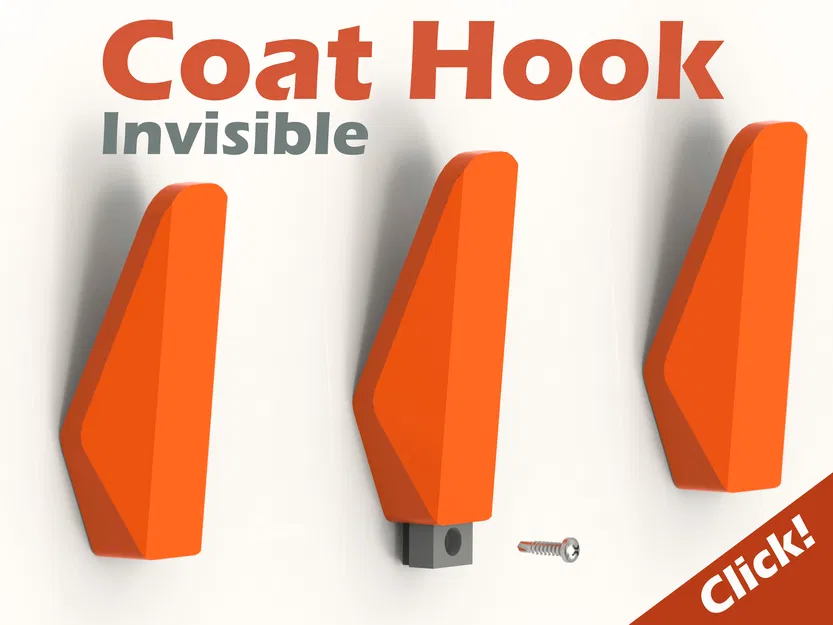 Móc treo tường hiện đại thiết kế ẩn (Invisible Wall Hook) in 3D - Image 1