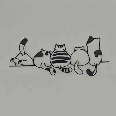 Trang trí tường/cửa hình lưng mèo - Có chân đế + bản phẳng