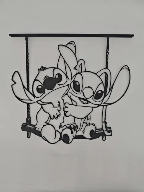 Trang trí treo tường Stitch và Angel - Mẫu in 3D cực dễ thương - Image 2