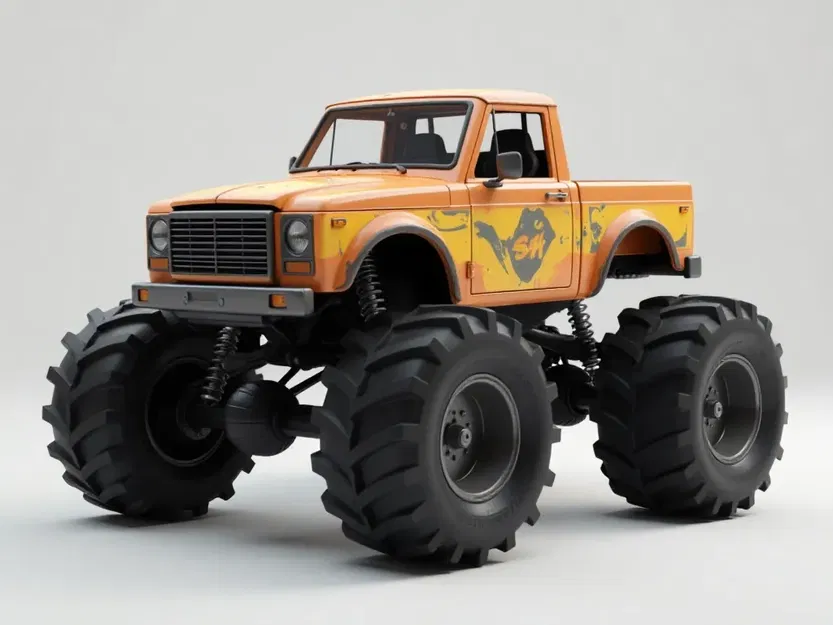 Mô hình xe tải Mini Monster Truck 3D dễ in và siêu ngầu cho bé - Image 1