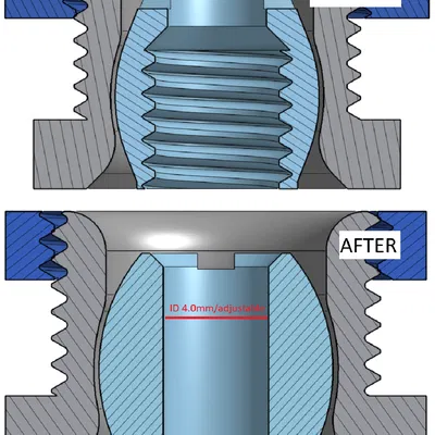 Không cần dùng đầu nối khí nén (No pneumatic fitting required)