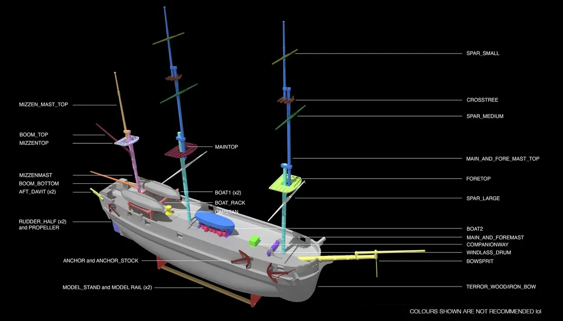 Mô hình HMS EREBUS - Tàu thám hiểm vùng cực - Image 4