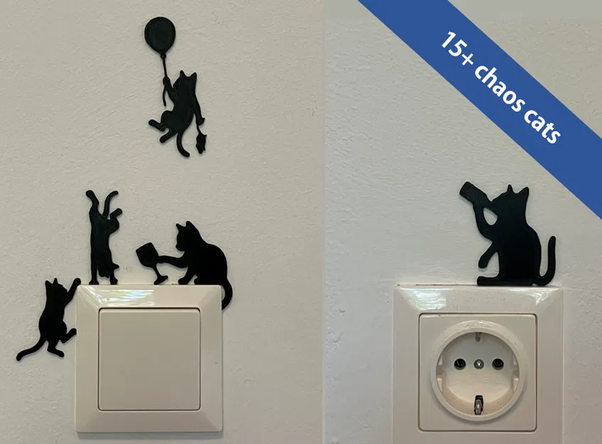 Trang trí công tắc tường - Hội mèo Party Cats - Image 1