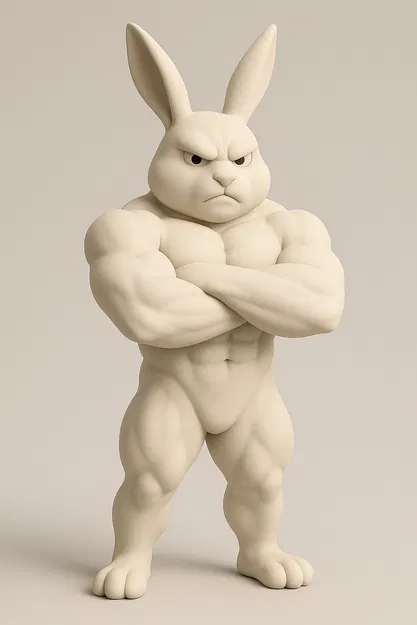 Mô hình chú thỏ cơ bắp độc đáo (Muscular Bunny) in 3D cực chất - Image 1