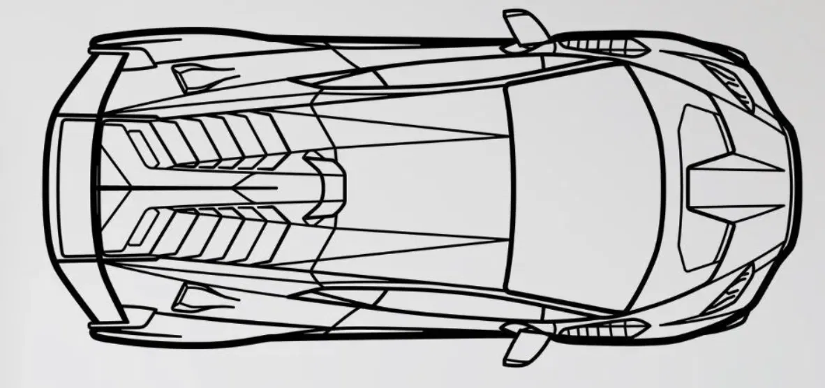 Mô hình trang trí tường Lamborghini Huracan STO (Top View) 3D - Image 1