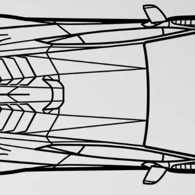 Mô hình trang trí tường Lamborghini Huracan STO (Top View) 3D