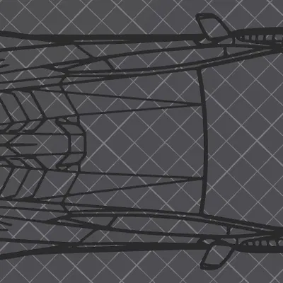 Mô hình trang trí tường Lamborghini Huracan STO (Top View) 3D