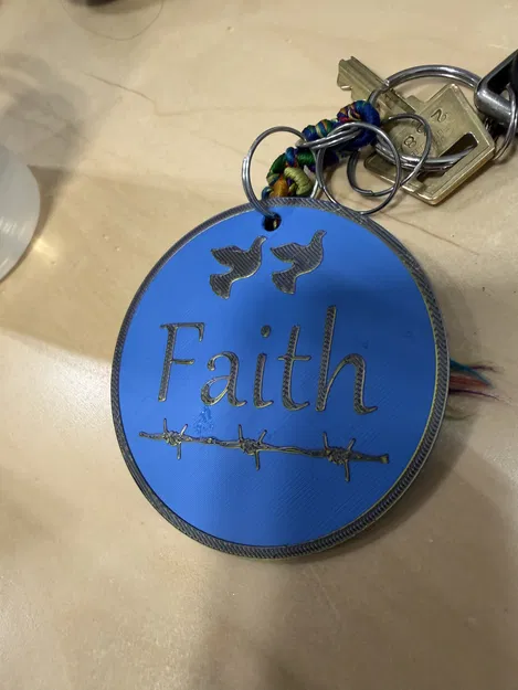 Móc khóa Faith (Đức tin) in 3D với thiết kế tinh xảo - Image 1