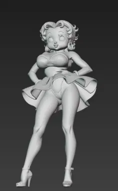 Mô hình 3D nhân vật Betty Boop phong cách thời trang ấn tượng - Image 3