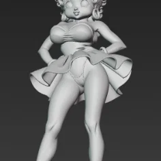 Mô hình 3D nhân vật Betty Boop phong cách thời trang ấn tượng