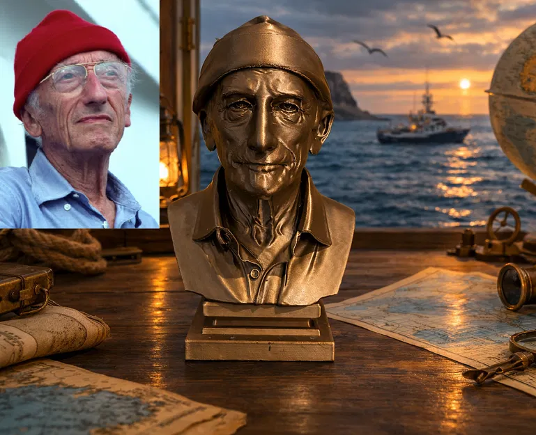 Tượng bán thân Chỉ huy Jacques-Yves Cousteau - Image 1