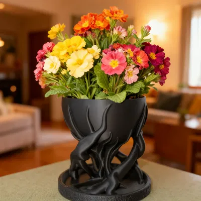 Bình hoa rễ cây độc đáo - Mẫu thiết kế trang trí nội thất 3D đẹp