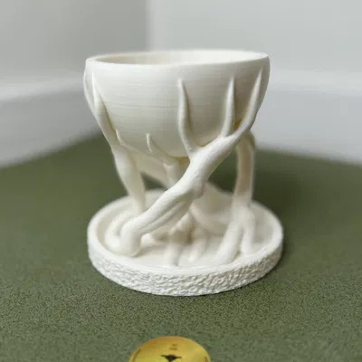 Bình hoa rễ cây độc đáo - Mẫu thiết kế trang trí nội thất 3D đẹp