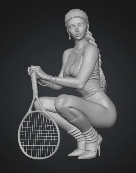 Mô hình 3D nhân vật nữ Tennis Glamour Pose đầy quyến rũ - Image 1