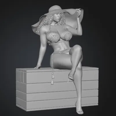 Mô hình 3D Nữ thần Vỏ sò dưới nắng (Seashell Goddess in the Sun)