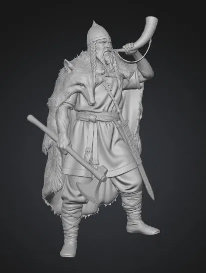 Mô hình 3D Chiến binh Viking khoác áo sói (The Wolf-Clad Warrior) - Image 1