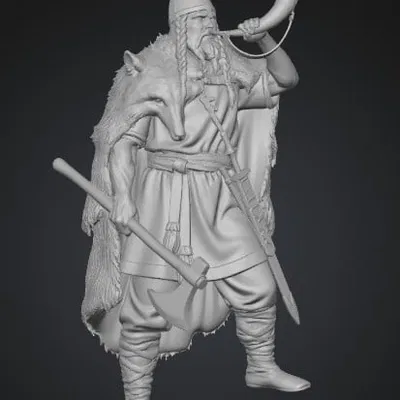 Mô hình 3D Chiến binh Viking khoác áo sói (The Wolf-Clad Warrior)