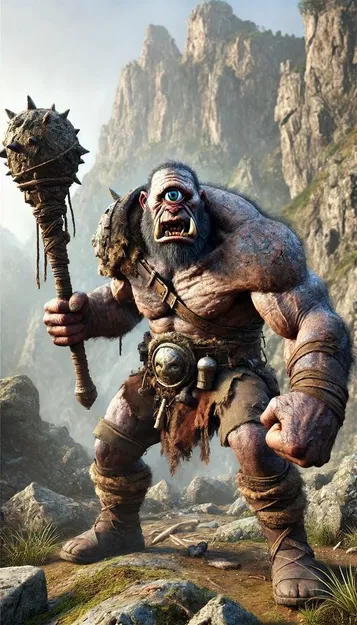 Mô hình 3D One-Eyed Behemoth: Chiến binh khổng lồ cho game RPG - Image 2