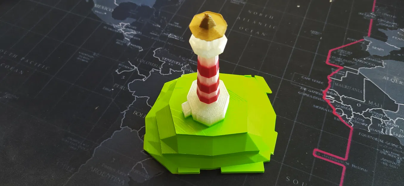 Mô hình trang trí ngọn hải đăng trên đảo theo phong cách Lowpoly - Image 1