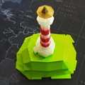 Mô hình trang trí ngọn hải đăng trên đảo theo phong cách Lowpoly - Thumbnail 1