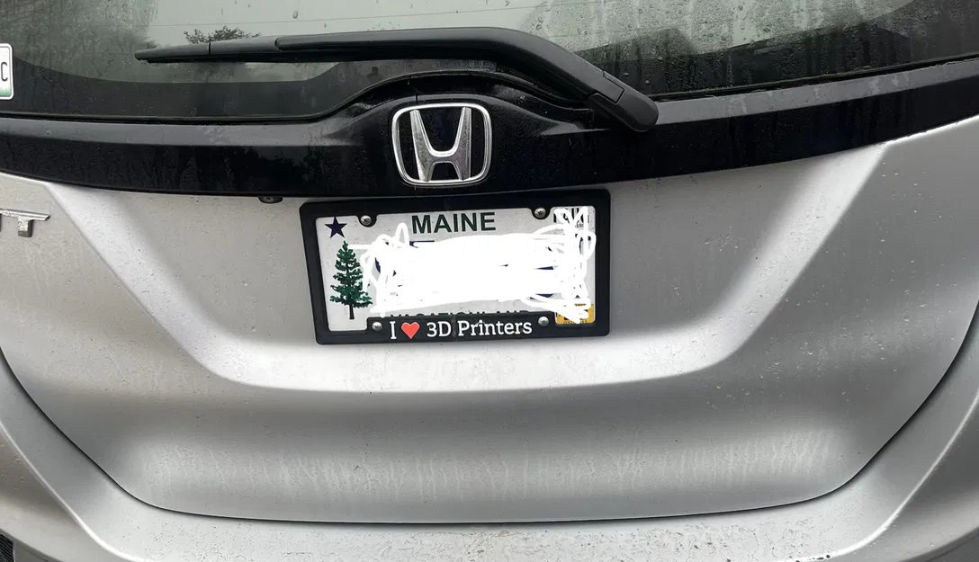 Khung biển số xe "I love 3D printers" - Image 1