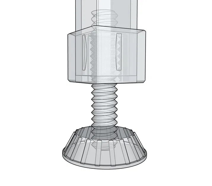 Chân đế tăng chỉnh độ cao cho ống/khung vuông - Image 3