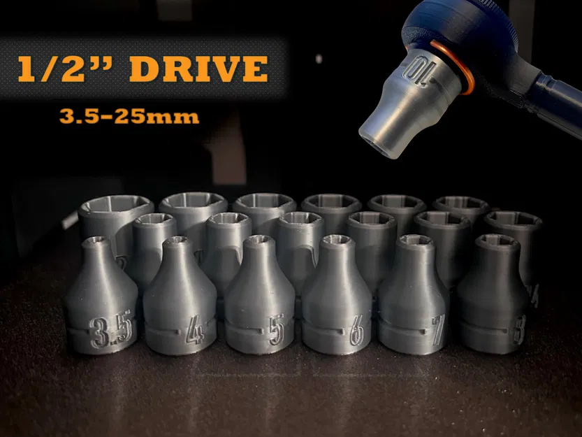 Bộ đầu tuýp (socket) lục giác hệ mét 1/2 inch (cỡ 3.5-25mm) - Image 1
