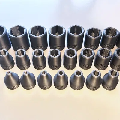 Bộ đầu tuýp (socket) lục giác hệ mét 1/2 inch (cỡ 3.5-25mm)