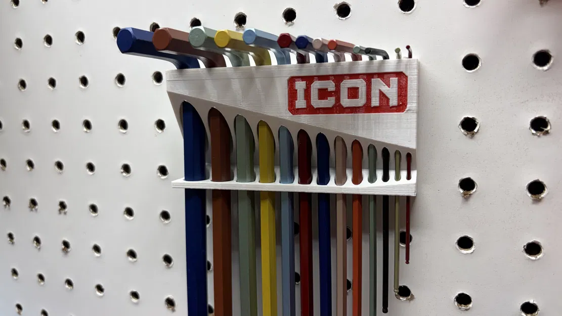 Giá treo bộ khóa lục giác ICON 13 chi tiết cho bảng pegboard - Image 1
