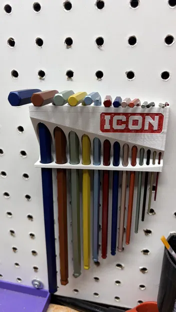 Giá treo bộ khóa lục giác ICON 13 chi tiết cho bảng pegboard - Image 2