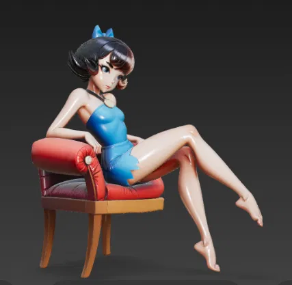 Mô hình 3D Betty Rubble ngồi ghế cực kỳ xinh xắn và chi tiết - Image 6