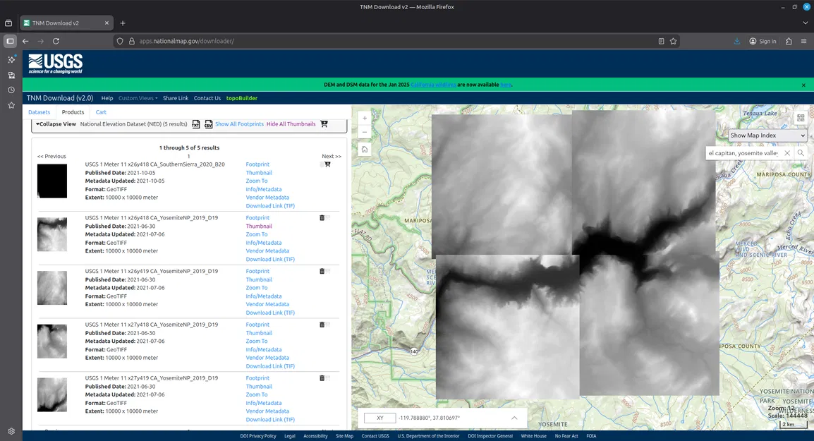 Mô hình địa hình 3D: Thung lũng Yosemite & Half Dome - Image 3