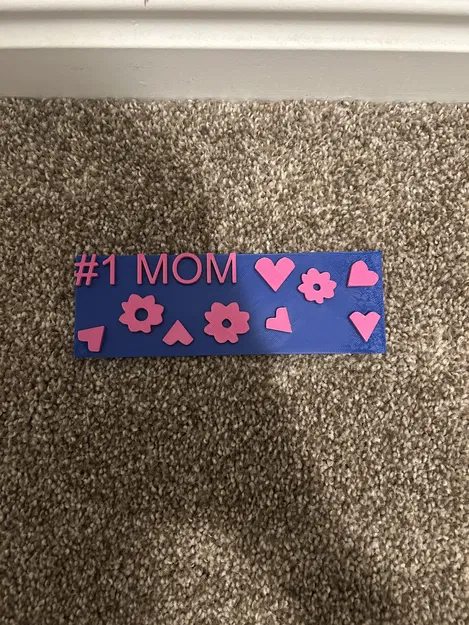 Mẫu thẻ đánh dấu trang sách #1 MOM in 3D làm quà tặng mẹ - Image 1