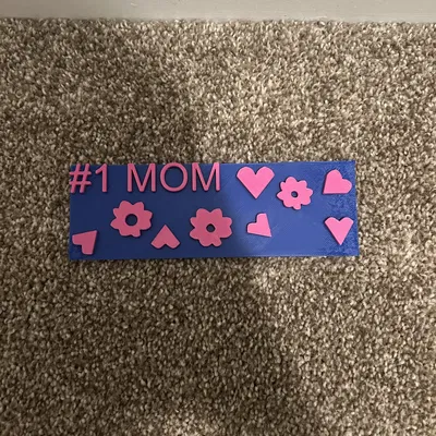 Mẫu thẻ đánh dấu trang sách #1 MOM in 3D làm quà tặng mẹ