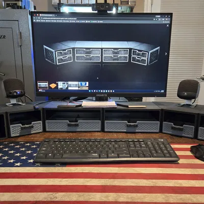 Bộ Kệ Để Bàn & Giá Đỡ Màn Hình Đa Năng + Ngăn Kéo Xếp Chồng