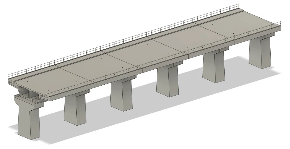 Mô hình dầm cầu bê tông tỉ lệ 1:87 cho người chơi xe công trình - Image 4