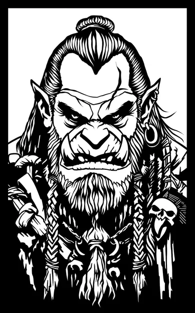 Mẫu tranh treo tường 3D hình chiến binh Orc cực chất cho game thủ - Image 1