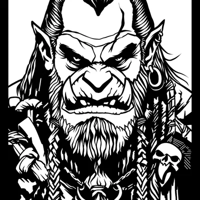 Mẫu tranh treo tường 3D hình chiến binh Orc cực chất cho game thủ