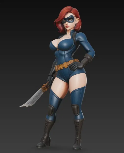 Mô hình nữ sát thủ đeo mặt nạ cầm đoản kiếm cực chất cho in 3D - Image 6