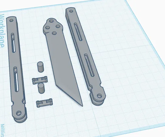 Mô hình dao bướm Butterfly Knife tập luyện kỹ năng in 3D - Image 1