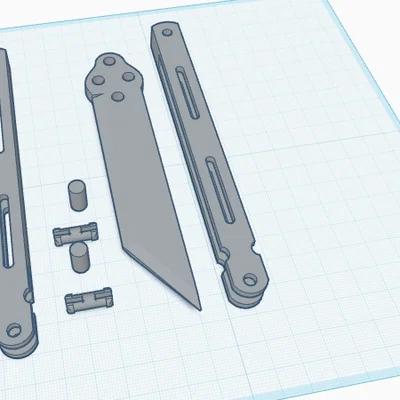 Mô hình dao bướm Butterfly Knife tập luyện kỹ năng in 3D