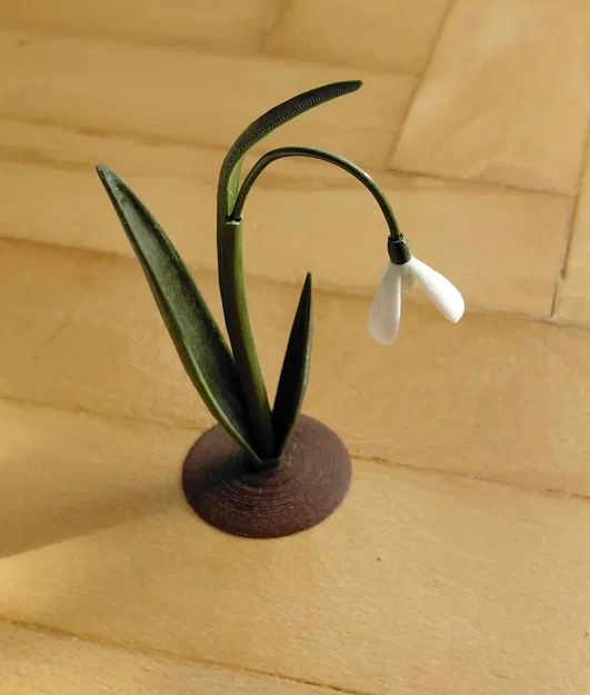 Mô hình 3D hoa giọt tuyết (snowdrop) tinh tế - Image 1