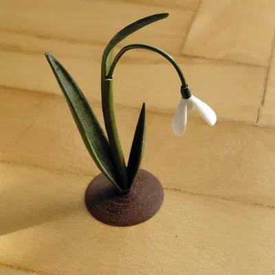 Mô hình 3D hoa giọt tuyết (snowdrop) tinh tế