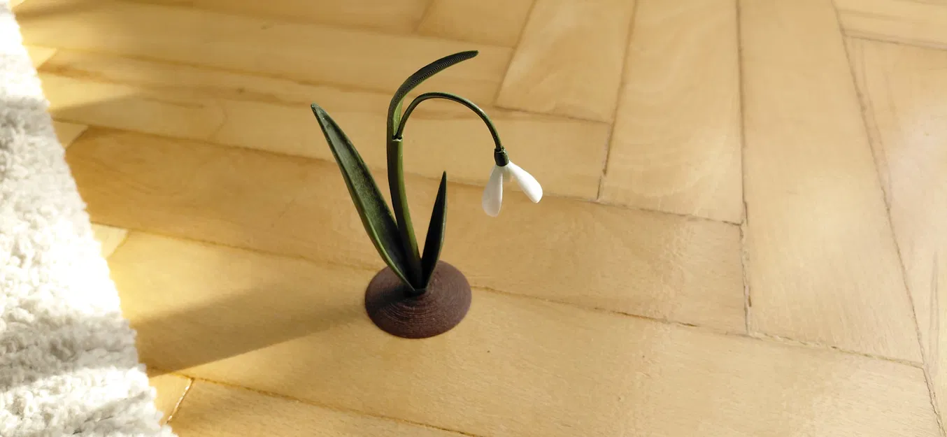 Mô hình 3D hoa giọt tuyết (snowdrop) tinh tế - Image 2