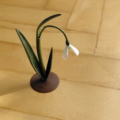 Mô hình 3D hoa giọt tuyết (snowdrop) tinh tế