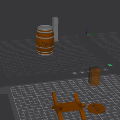 Mô hình thùng rượu trang trí 3D (Wine Barrel) phong cách cổ điển
