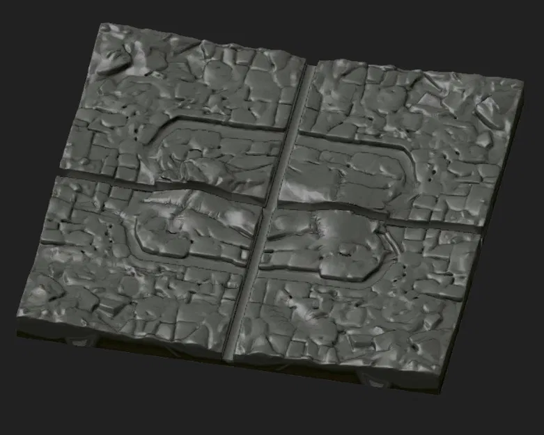 Gạch nền giả đá 28mm - Địa hình sa bàn TTRPG in 3D siêu nhanh - Image 1